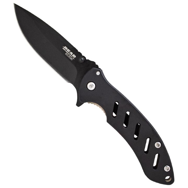 BRISK 1.0 4 1/16" BLACK BLADE Black Blade Frame Lcok Folder Knife - Black