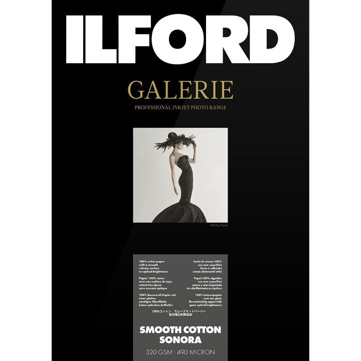 Ilford Galerie Smooth Cotton Sonora 320gsm A3+ 25 Sheets