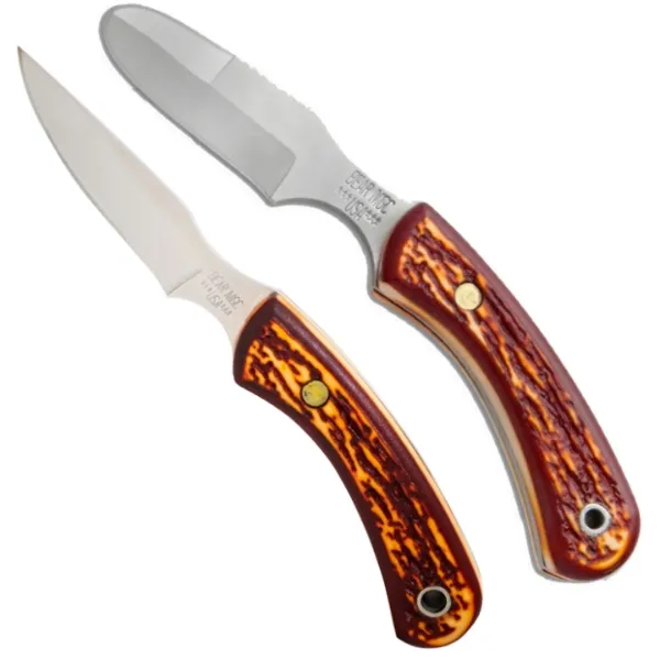 Bear & Son 6 1/2" Stag Delrin Ergonomic Knife
