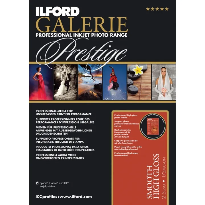 Ilford Galerie Prestige Smooth High Gloss Paper Sheets (215 GSM)