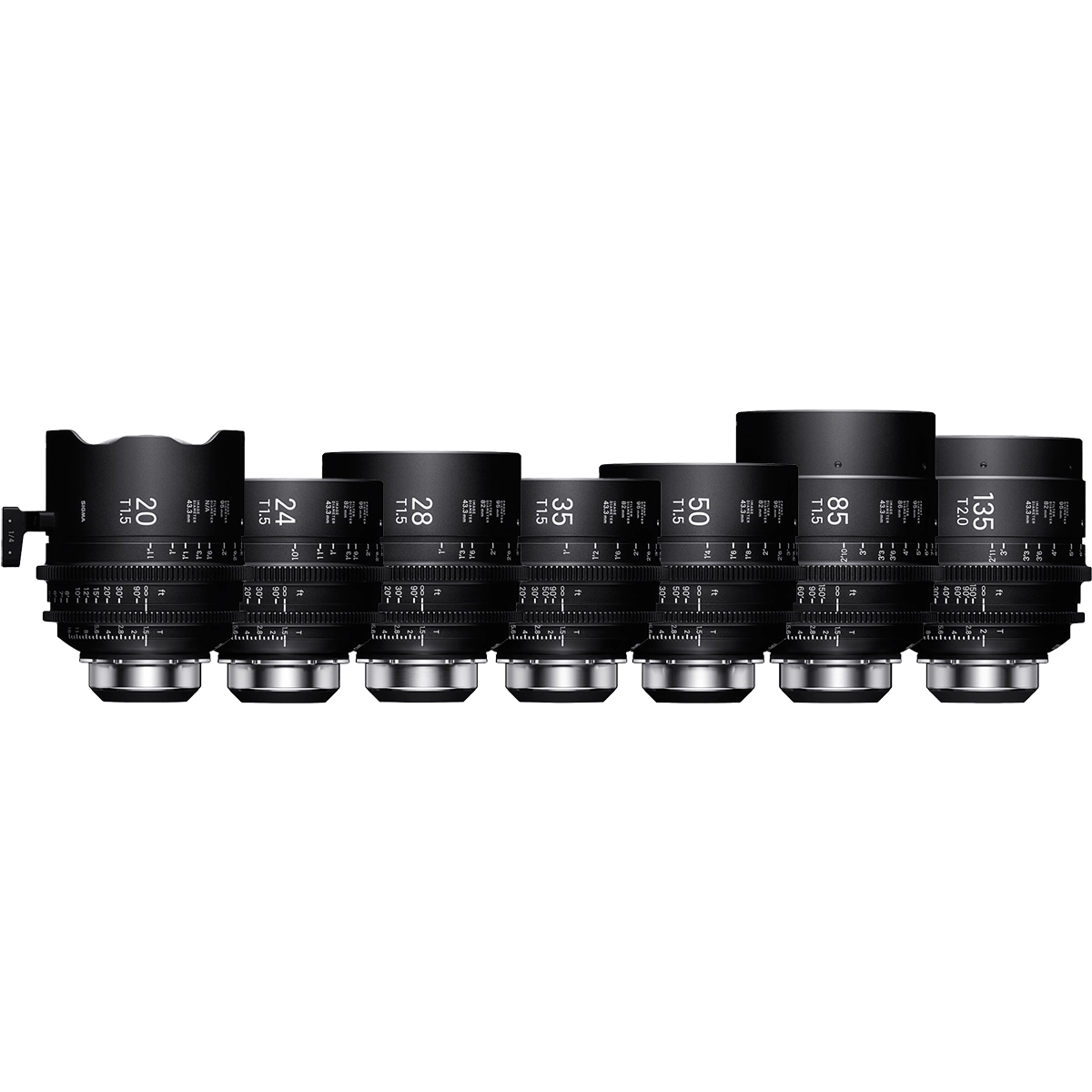 Sigma 7 Cine Lens Kit - 20/24/28/35/50/85/135mm for PL Mount /i-Technology