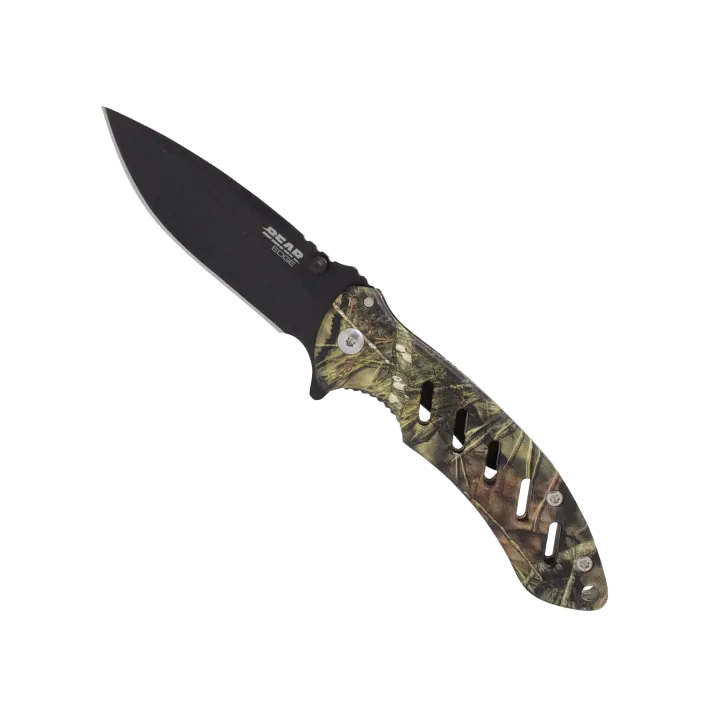 Bear Edge 4 1/4" Frame Lock Flip Knife - Camo Real tree