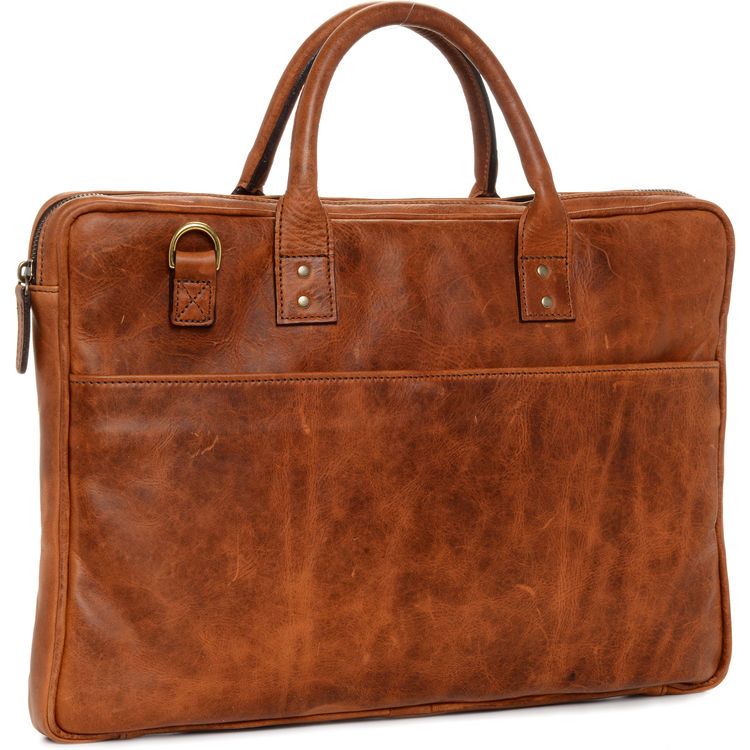 ONA Kingston Leather Laptop Briefcase - Antique Cognac **