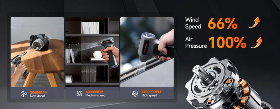 WolfBox MegaFlow MF200 - Compressed Air Duster With Battery